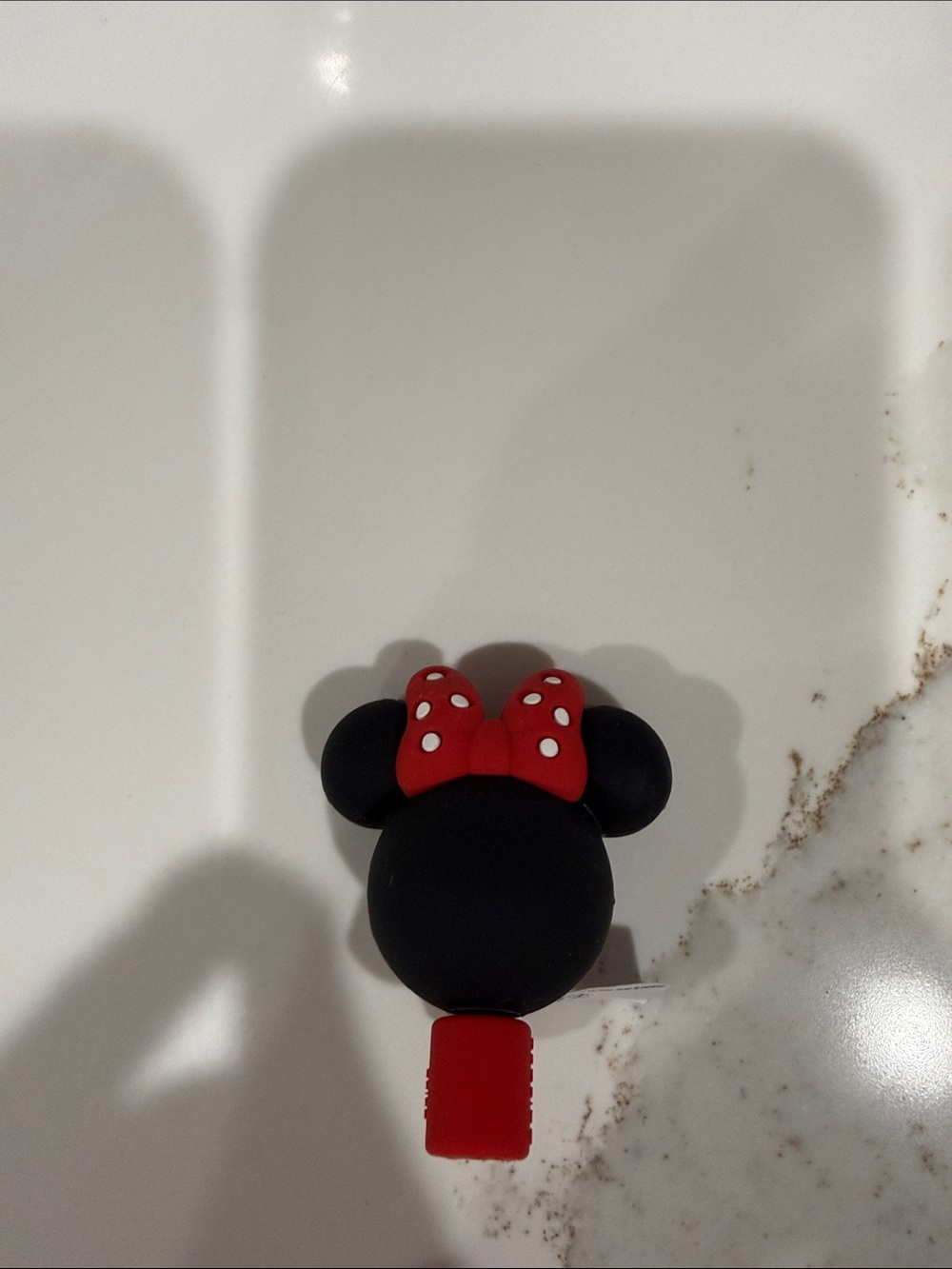 Straw Topper Straw Cover Beverage Protector  with Red Bow and White Polka Dots